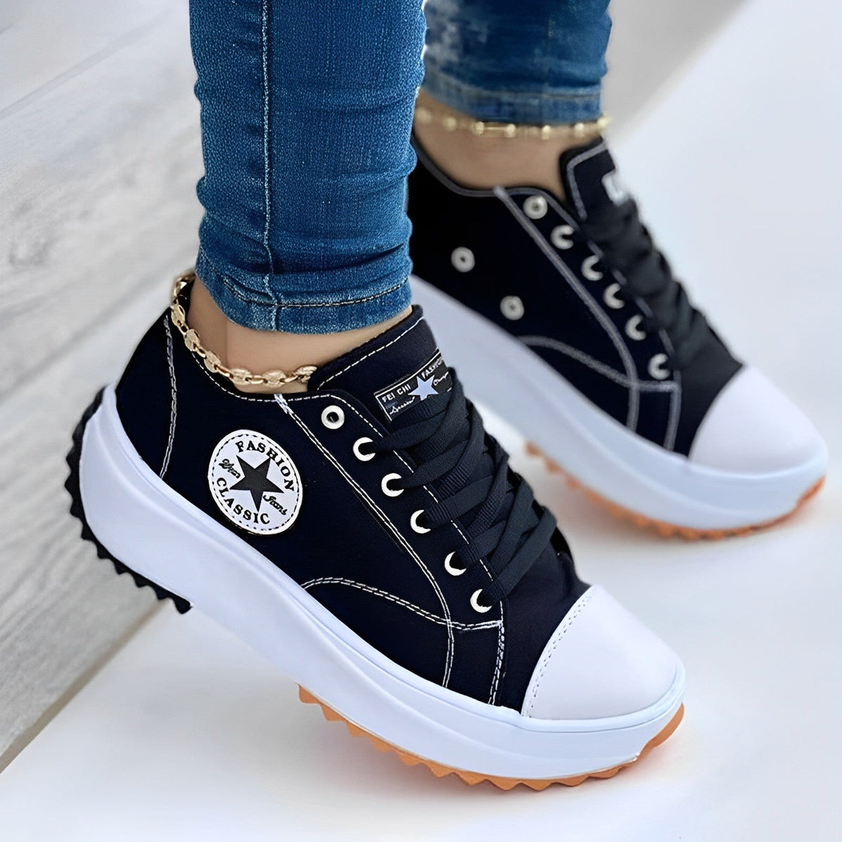 Leinenschuhe - Modische Damen Sneakers