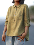 Reya - Leinenbluse mit Knopfleiste