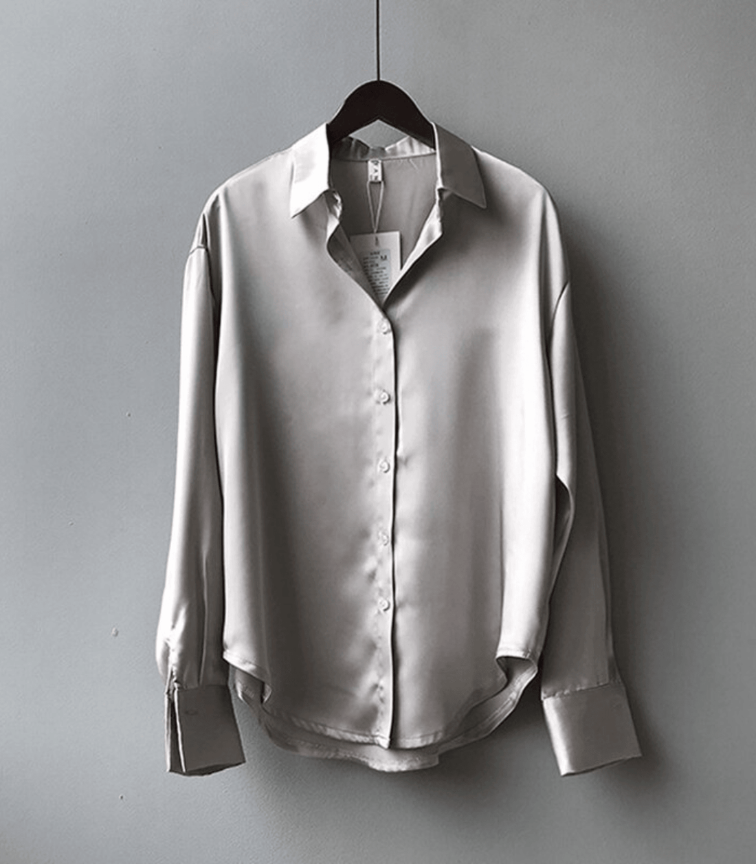 Magnolia - Satinbluse Langarm