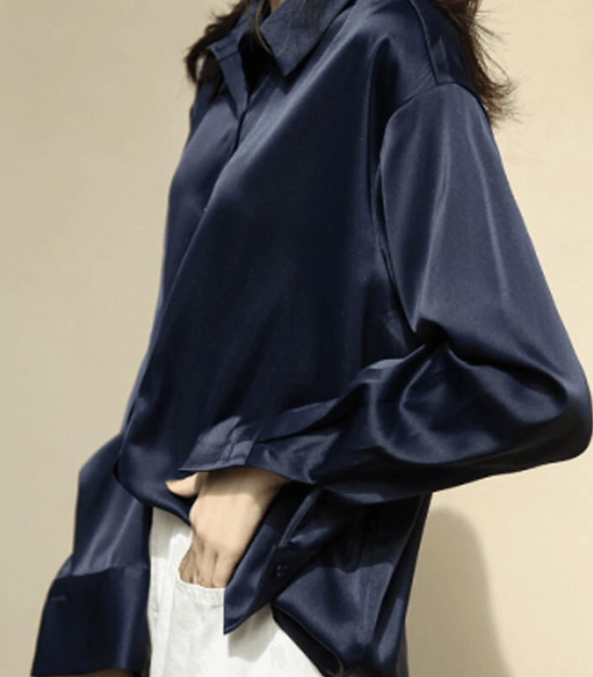 Magnolia - Satinbluse Langarm