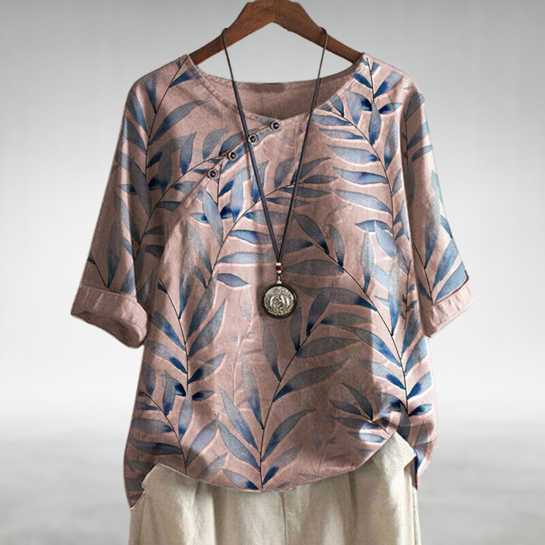 Helene - Freizeitbluse mit Blattmuster