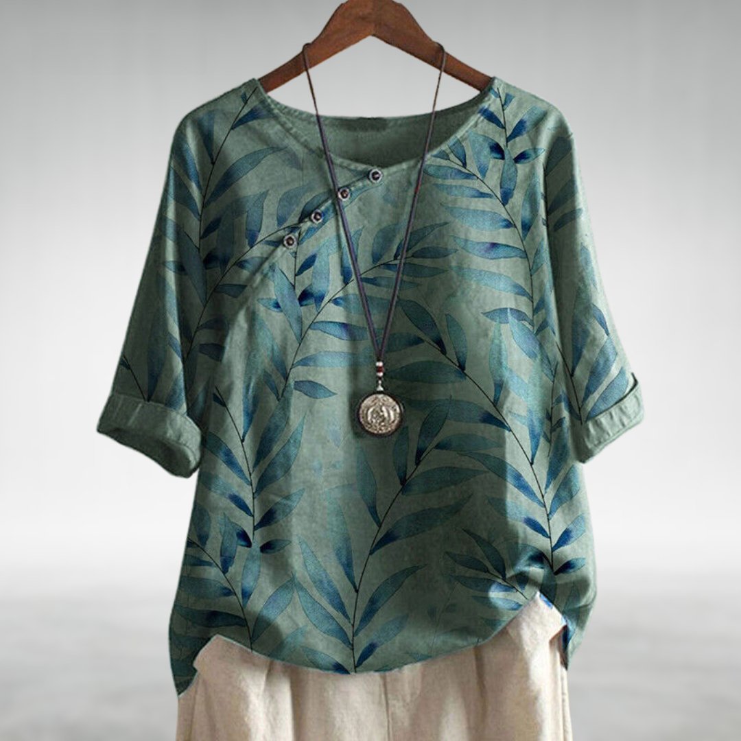 Helene - Freizeitbluse mit Blattmuster