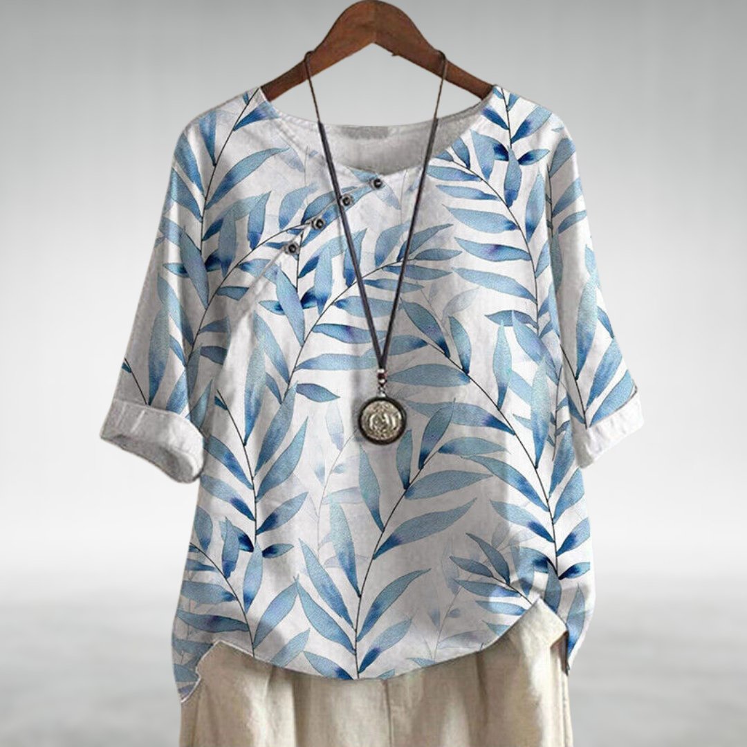 Helene - Freizeitbluse mit Blattmuster