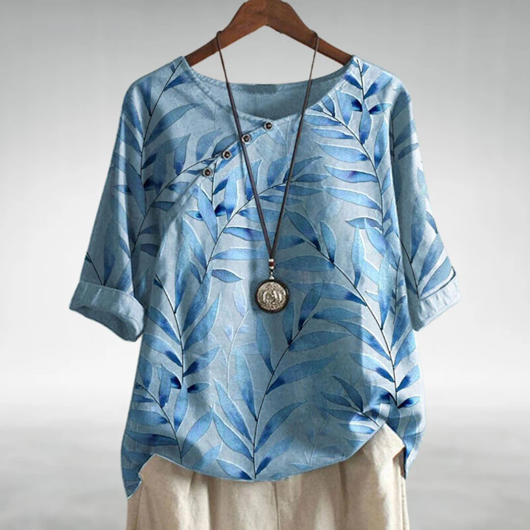 Helene - Freizeitbluse mit Blattmuster