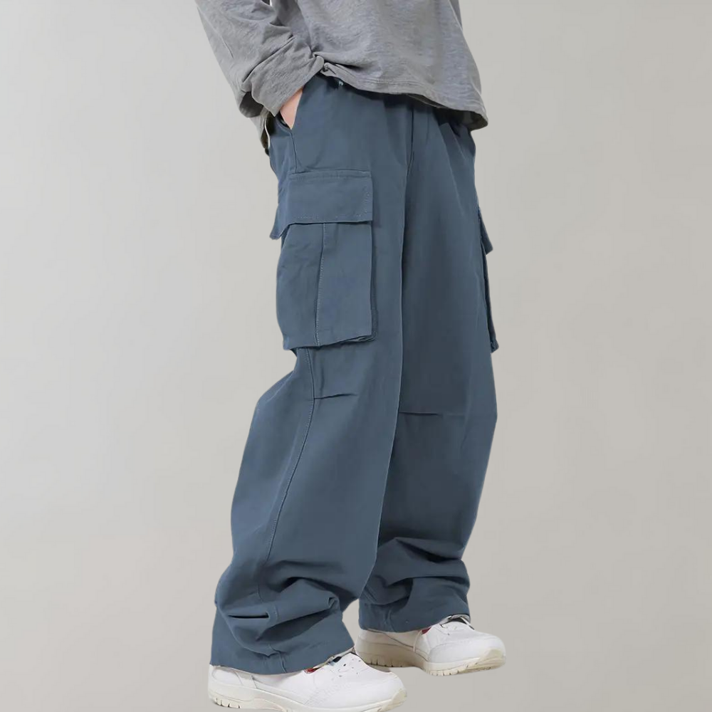 Herren Baggy Cargo Hose - Loose Fit mit Mehreren Taschen