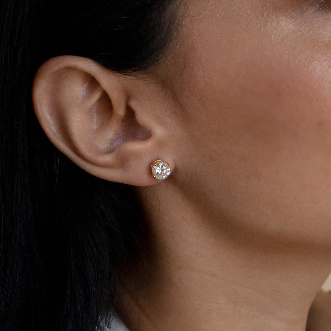 Klassische Diamant-Ohrringe - Ohrringe mit runder Steine