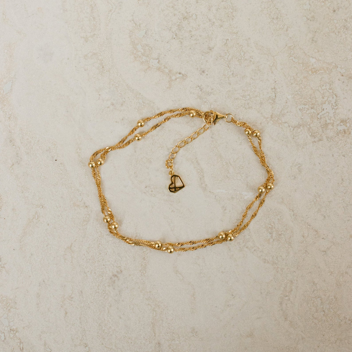 Doppelkette mit Ripple-Perlen - Schichtenarmband