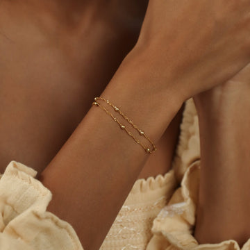 Doppelkette mit Ripple-Perlen - Schichtenarmband