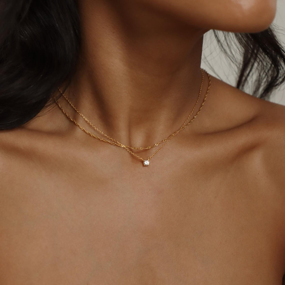 Zartes Diamant-Halsband - Halsband mit Steinverzierungen