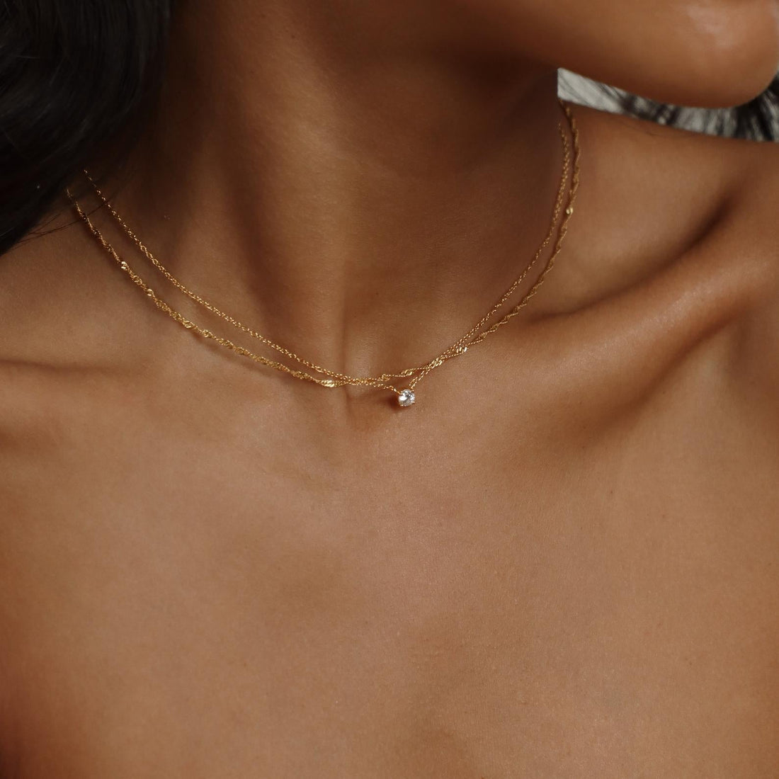 Zartes Diamant-Halsband - Halsband mit Steinverzierungen