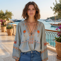 Stephanie - Locker geschnittene Boho-Bluse