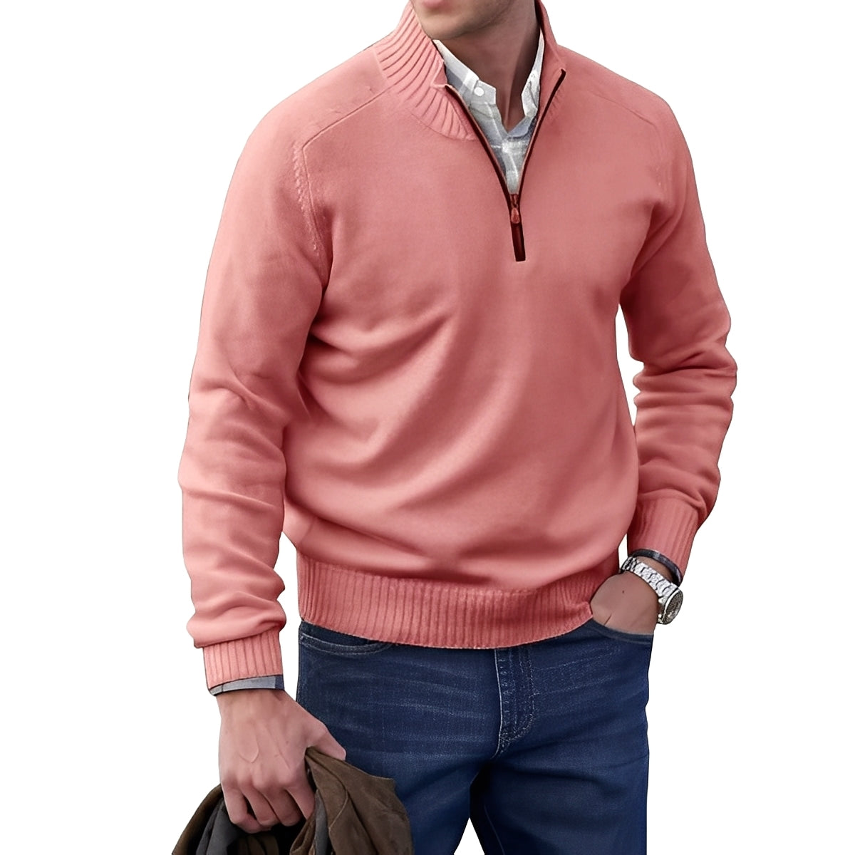 Jeremy - Trendiger Herrenpullover mit Reißverschluss