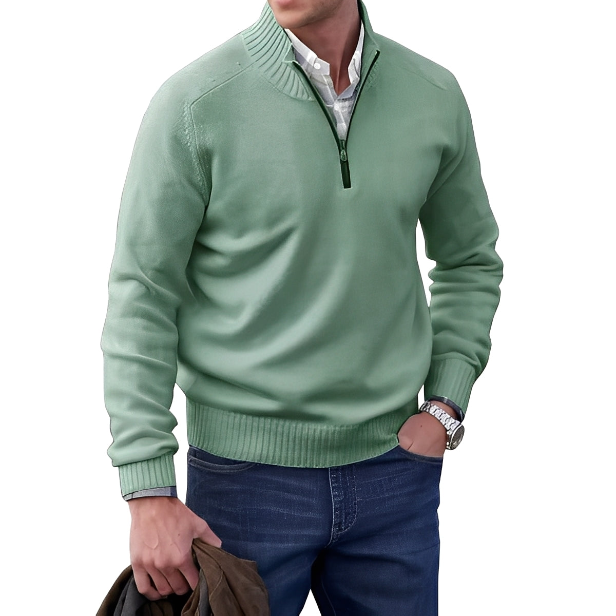 Jeremy - Trendiger Herrenpullover mit Reißverschluss