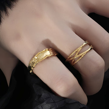 Sara – Vintage-Goldring geschmiedet