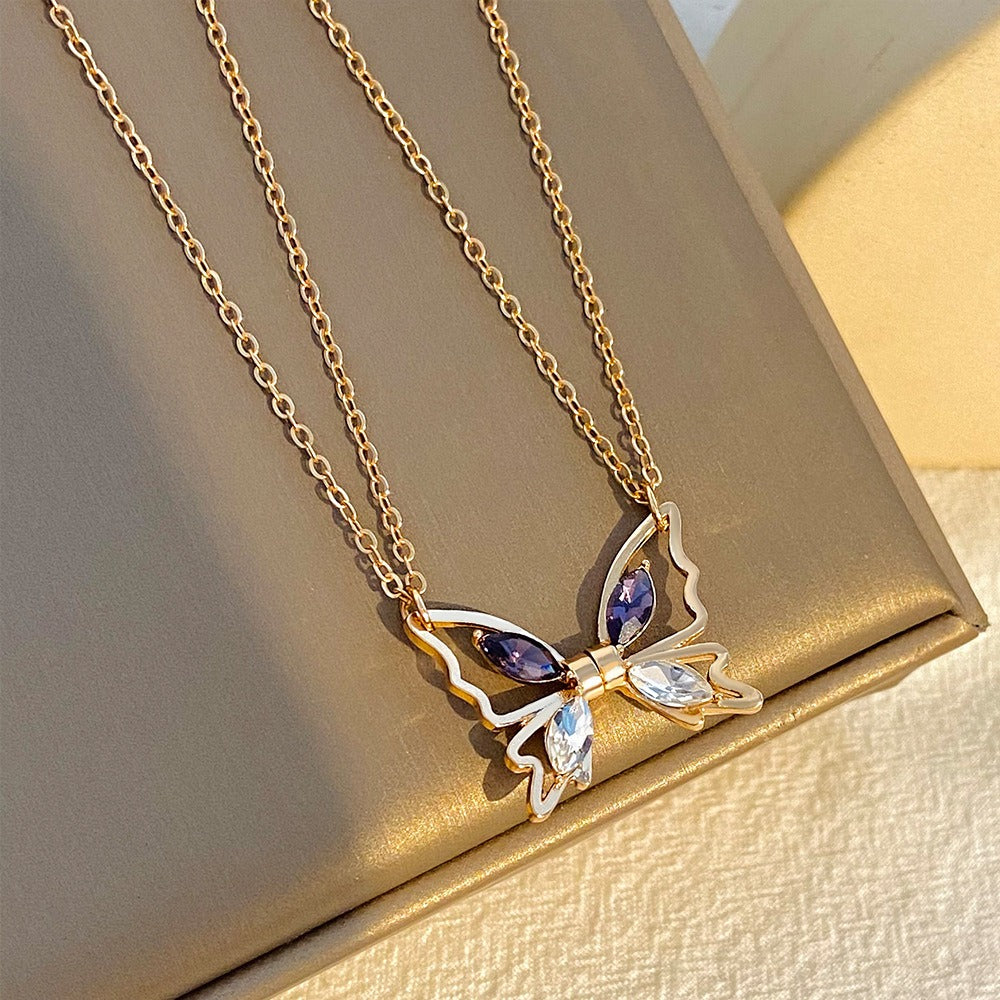 April – Magnetischer Schmetterlingshalsband in Gold