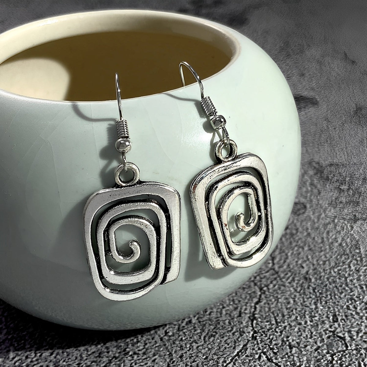 Kaia – Boho-Ohrringe aus Silber mit Spiraldesign