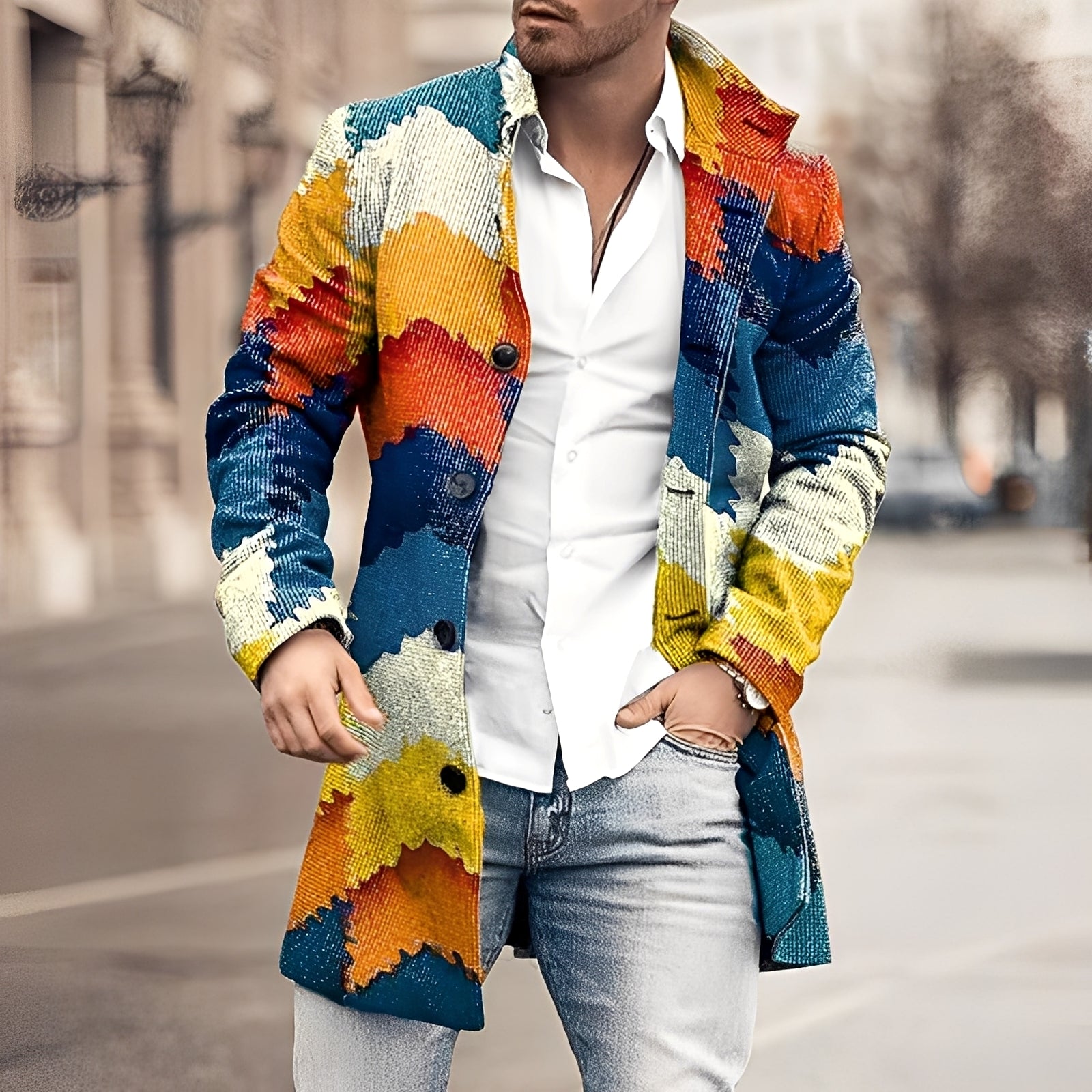Guillaume - Langer traditioneller Mantel für Herren