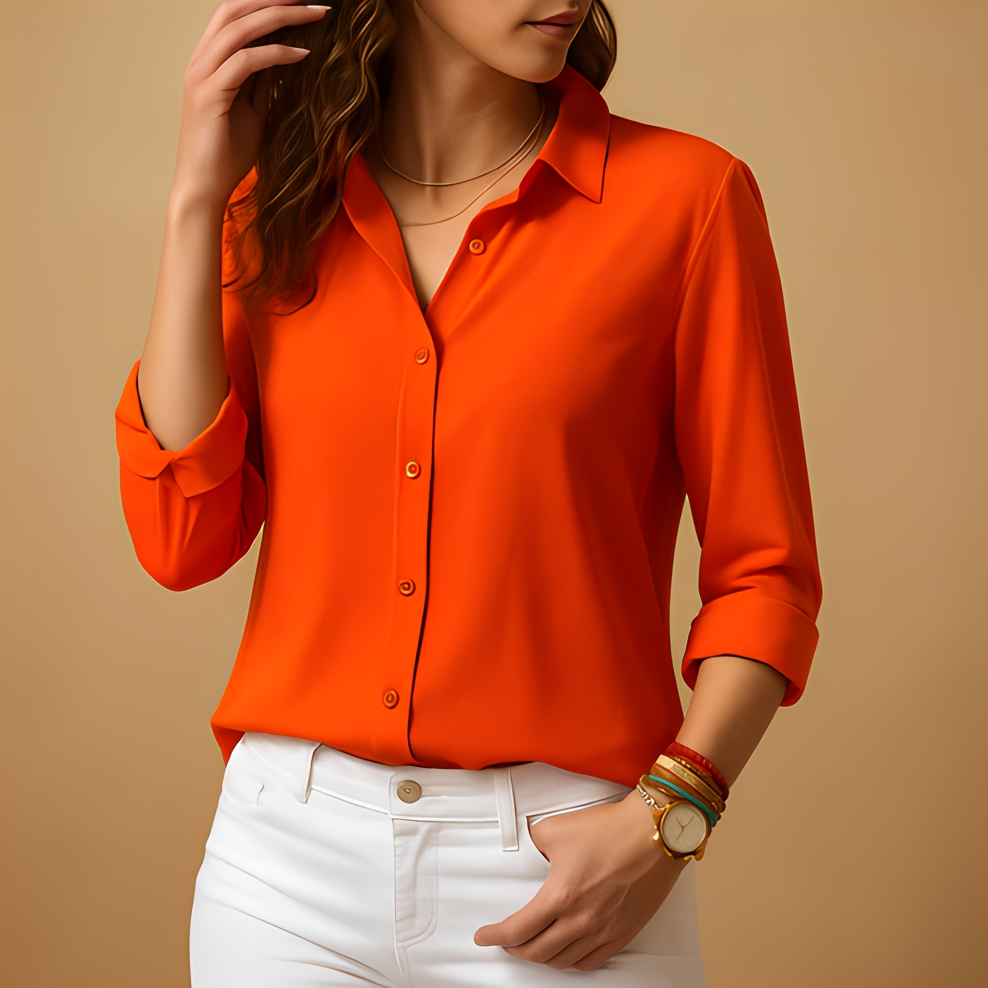Akera - Elegante Damenbluse mit langen Ärmeln