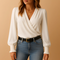 Mandel - Elegante Damenbluse mit langen Ärmeln