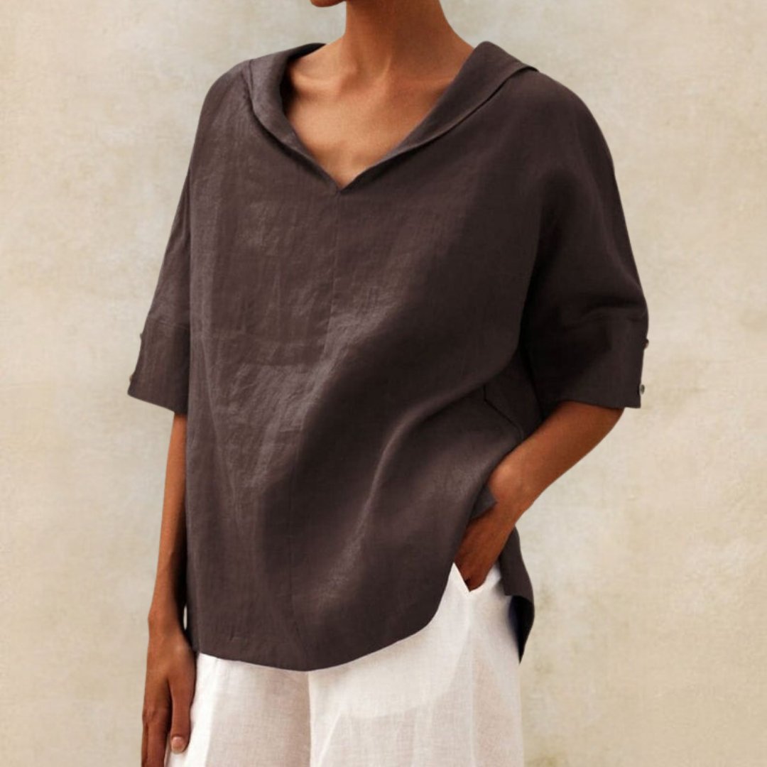 Lena - Bluse mit V-Ausschnitt