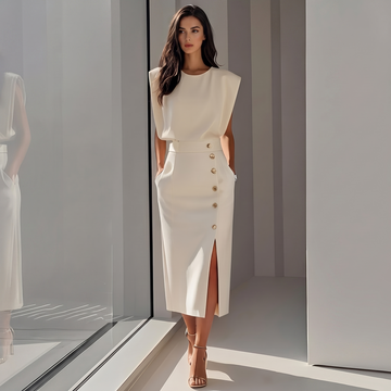 Daniela - Stilvolles Midikleid mit Schlitz