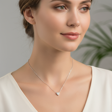 Juliet – Herz-Halskette aus 925er Sterlingsilber mit Diamant