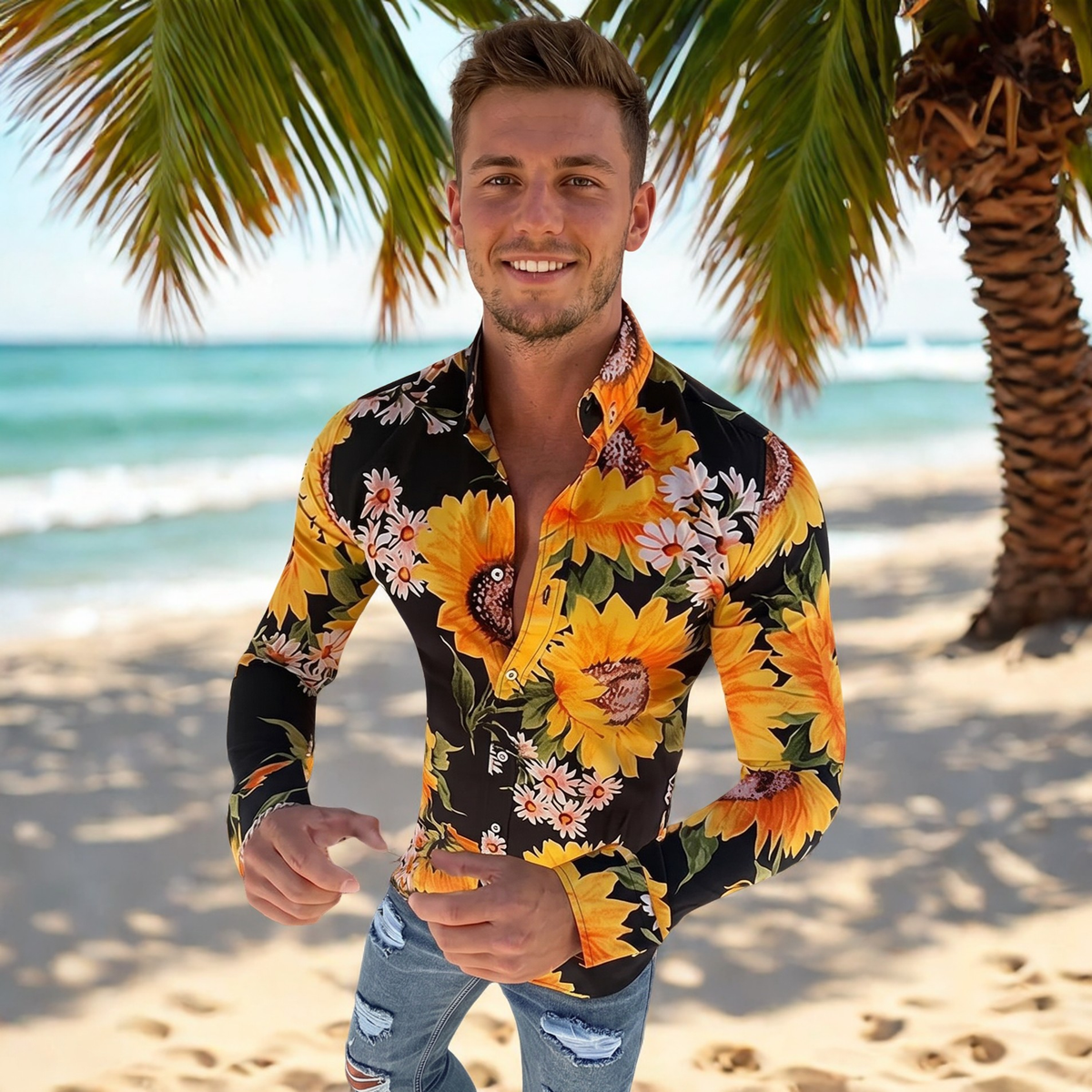 Denzel - Langärmliges Hemd mit Blumenmuster