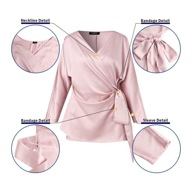 Claudia- Elegante Damen Wickelbluse