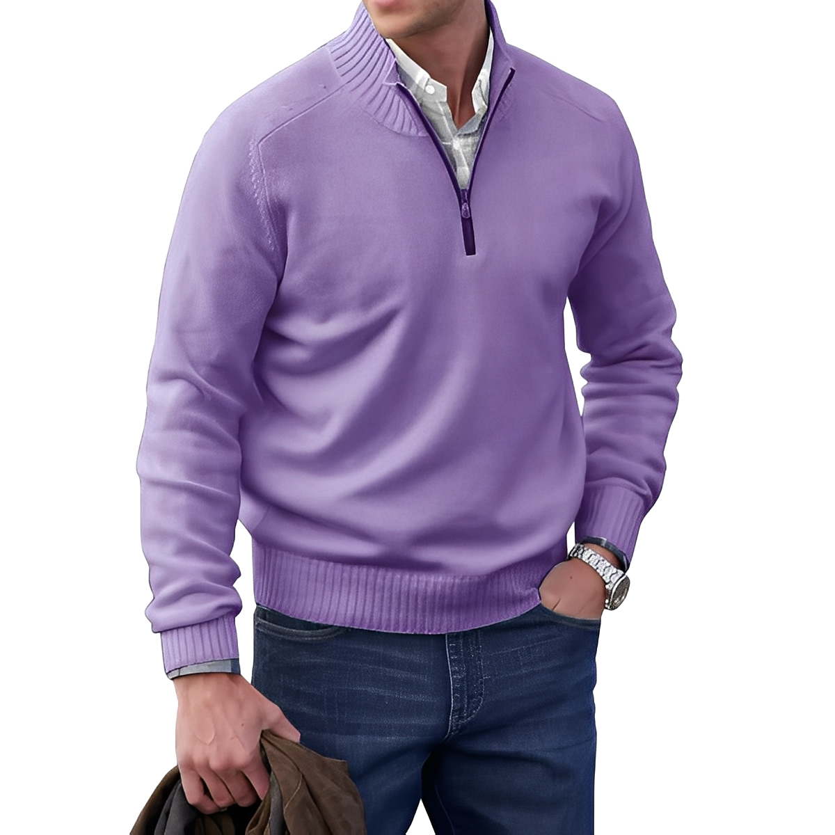 Jeremy - Trendiger Herrenpullover mit Reißverschluss