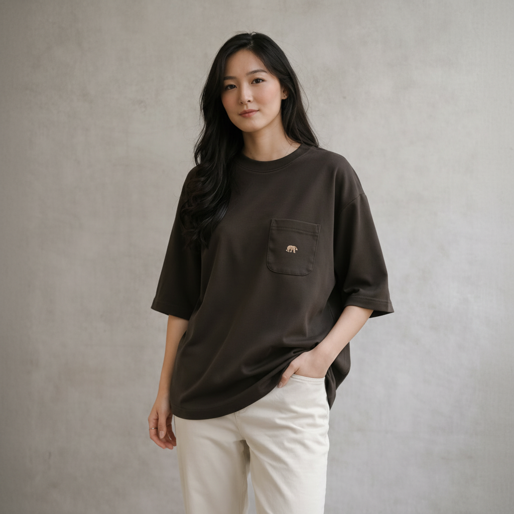 Oversized T-Shirt mit Brusttasche