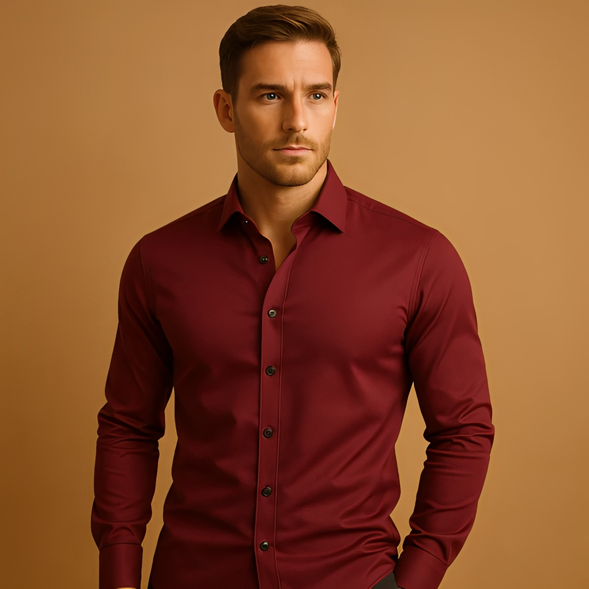 Aldous - Herrenhemd mit flexiblem Stoff und schlanker Silhouette