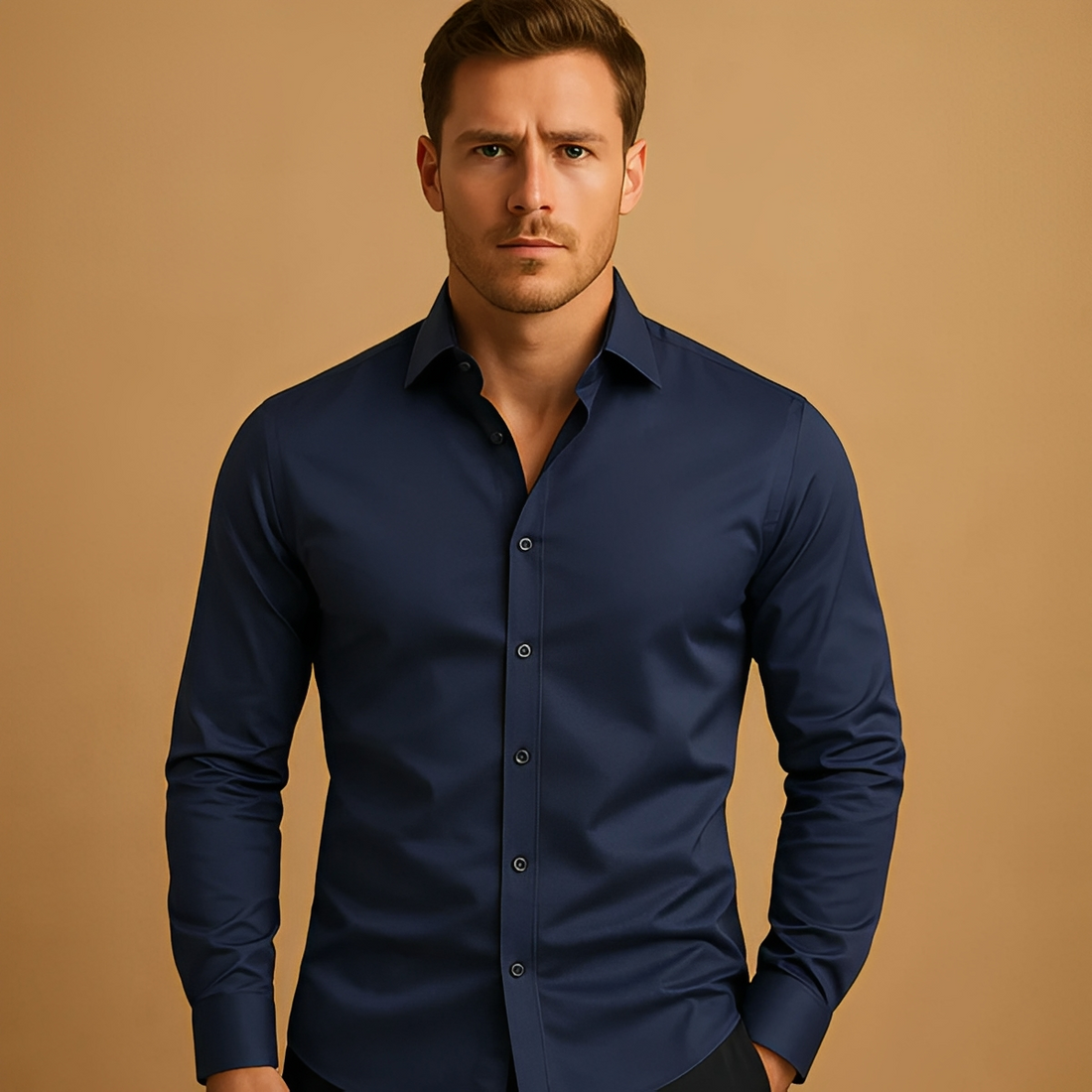 Aldous - Herrenhemd mit flexiblem Stoff und schlanker Silhouette