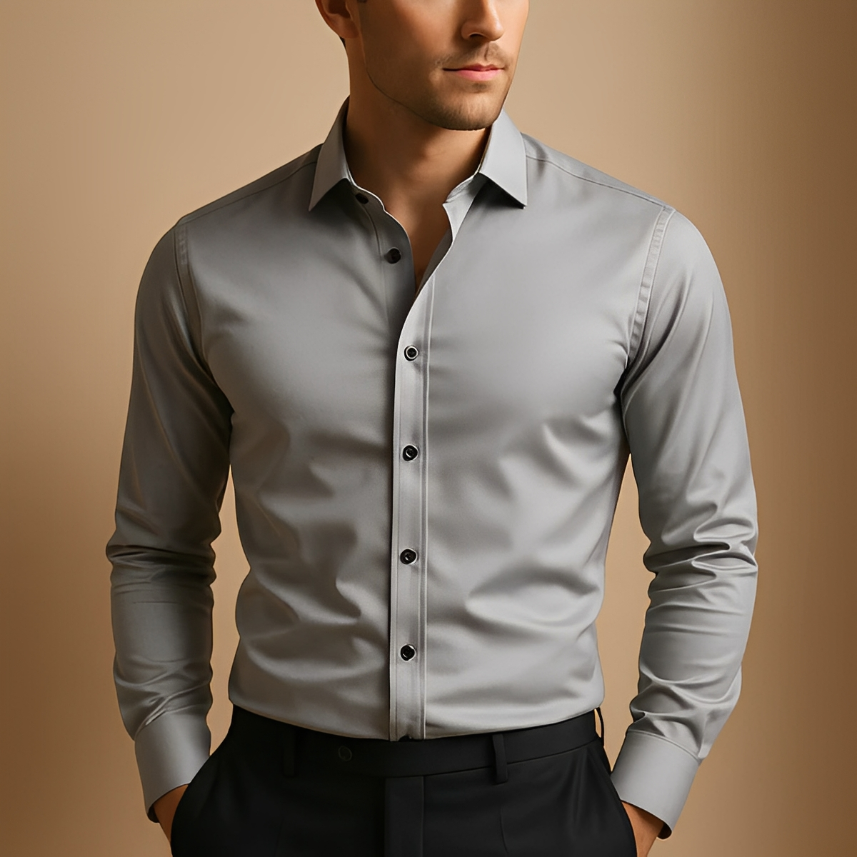 Aldous - Herrenhemd mit flexiblem Stoff und schlanker Silhouette