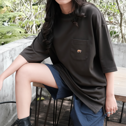 Oversized T-Shirt mit Brusttasche